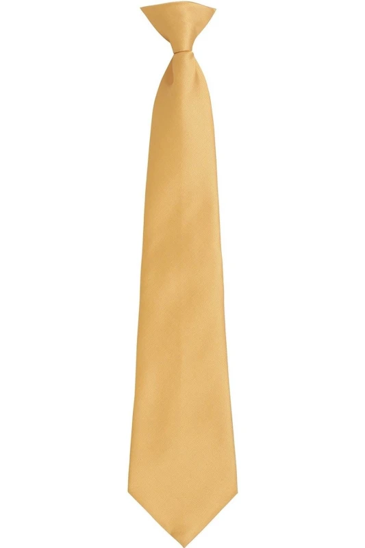 Image of Premier Premier Colours Fashion Plain Clip-On Tie in Gold Gold One Size Unisex 5063470683581