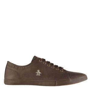 Image of Original Penguin Brewton PU Trainers - Brown