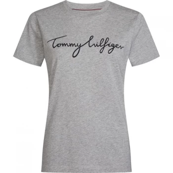 Image of Tommy Hilfiger Tommy Heritage Graphic Tee Womens - Light Grey Htr