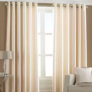 Image of Riva Home Fiji Semi-Sheer Ringtop Eyelet Curtains (Pair) Polyester Cream (229X229Cm)