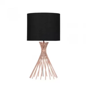 Image of Gosforth Copper Table Lamp with Black Reni Shade