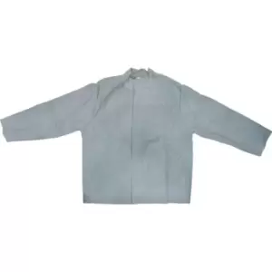 Image of Grey Chrome Leather Welder's Jacket - Large