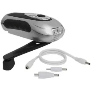 Image of Three LED Rechargeable Wind-Up Torch - Two Brightness Levels - Micro USB