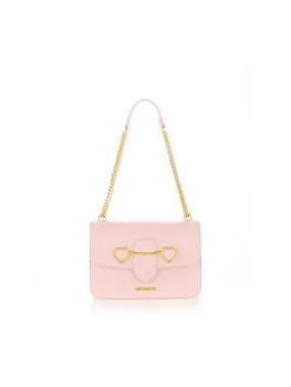 Image of Love Moschino Heart Buckle Shoulder Bag - Pink