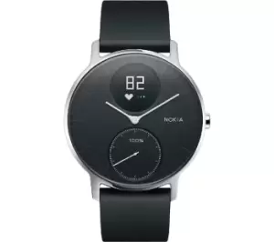 Image of WITHINGS Steel HR Smartwatch - Black, Silicone Strap, 36 mm