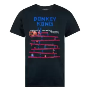 Image of Super Mario Mens Retro Gaming Donkey Kong T-Shirt (S) (Black)