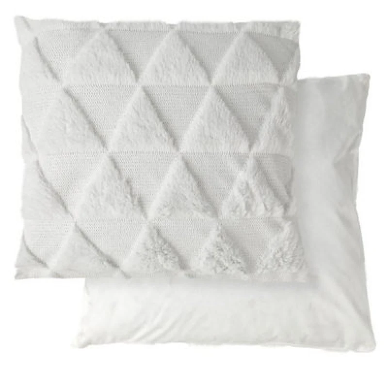 Image of New Edge Blinds Newton Triangle Collection Soft Touch Cushion Cover in White Size: 43cm x 43cm White Unisex 43cm x 43 cm