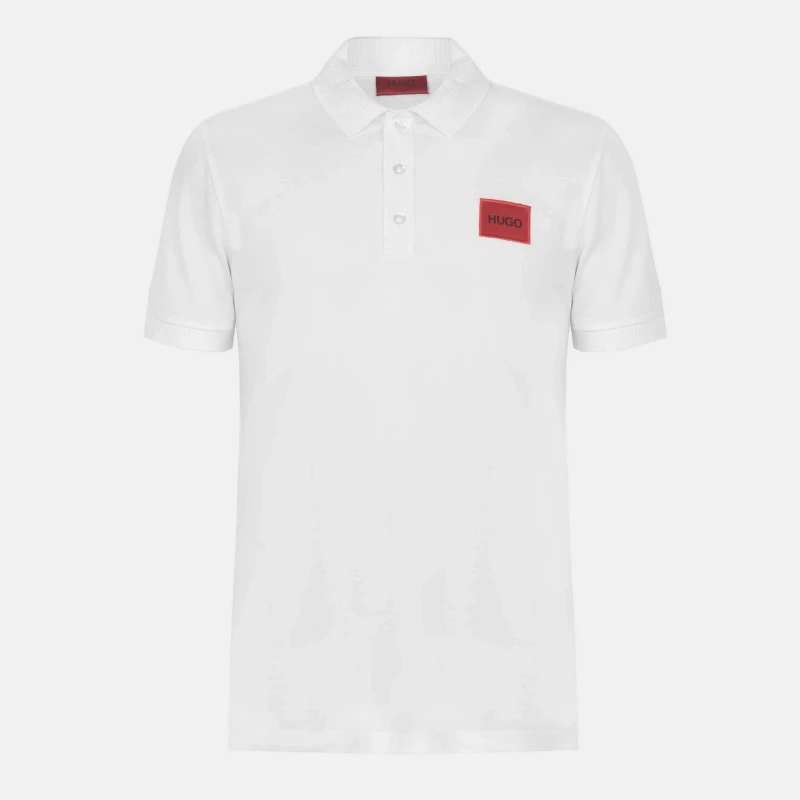 Image of Hugo Mens Short Sleeve Polo Shirt White 100 male S
