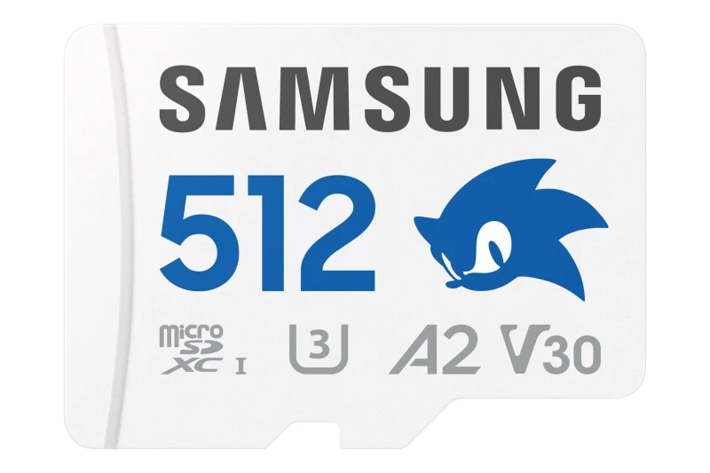 Image of Samsung Sonic Edition - Sonic microSDXC card Retail 512GB A2 Application Performance Class, v30 Video Speed Class, UHS-I U3 “Sonic The Hedgeh