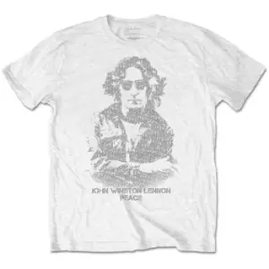 Image of John Lennon - Peace Unisex XX-Large T-Shirt - White
