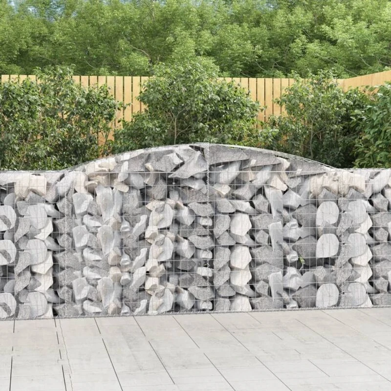 Image of VIDAXL Arched Gabion Baskets 2 pcs 400x50x100/120cm Galvanised Iron vidaXL 8720845575793