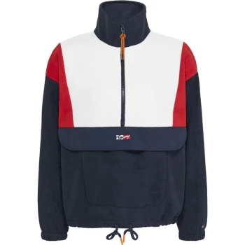 Image of Tommy Jeans Oversized Polar Fleece Sweatshirt - Twilight Navy