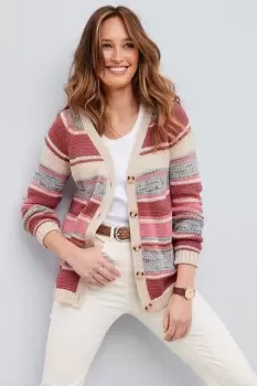 Image of Horizon Button-Through Stripe Cardigan