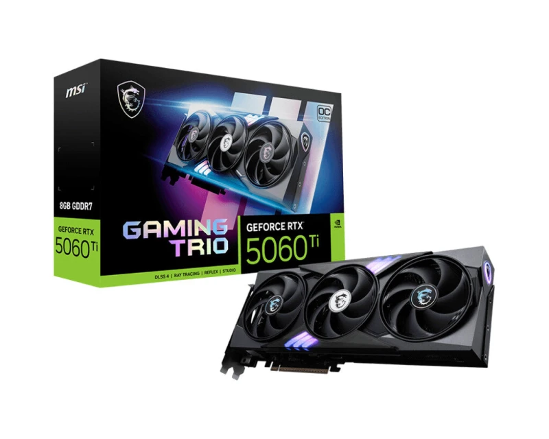 Image of MSI GEFORCE RTX 5060 TI GAMING TRIO 8GB OC Graphics Card GEFORCE RTX 5060 TI 8G GAMING TRIO OC