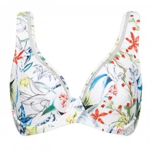 Image of Figleaves Underwired Non Pad High Apex Bikini Top - WHITE