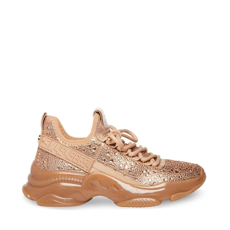 Image of Steve Madden Kids Maxima Crystal Heritage Low-Top Trainers Rose Gold female 2 (34)
