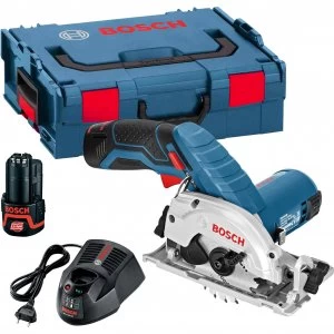 Image of Bosch GKS 12 V-LI 12v Cordless Circular Saw 2 x 2ah Li-ion Charger Case