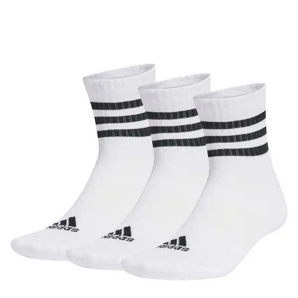 Image of adidas 3-Stripes Cushioned Sportswear Socks 3 Pairs Womens Crew Socks 6.5 - 8 White 41861001050