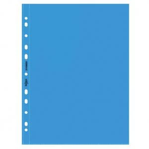Image of Rexel Quality A4 Punched Pockets; Blue; Pack of 10 - Outer carton of