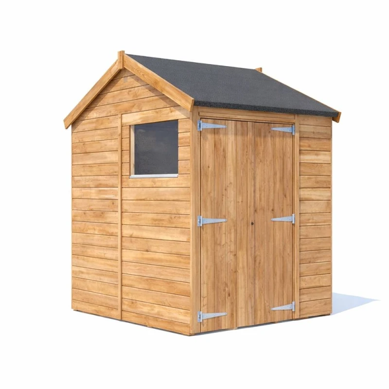 Image of Dunster House Wooden Shed 1.8 X 2.4M (6' X 8') 12mm Walls Outdoor Garden Storage, Apex Roof With Window, Overlord Modular