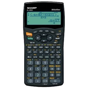 Image of Sharp WriteView EL W531 Calculator Scientific Battery power 4 line 335 Functions 2 key Rollover