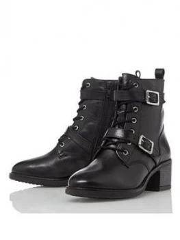 Image of Dune London Paxtone 2 Ankle Boot, Black Leather, Size 6, Women