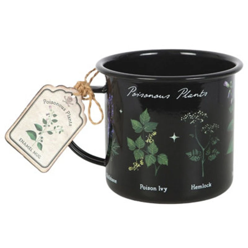 Image of Something Different Something Different Poisonous Plants Enamel Mug in Black One Size Unisex 5063806045083