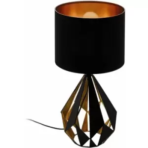 Image of Table Lamp Desk Light Black Shade & Copper Geometric 1 x 60W E27 Bulb
