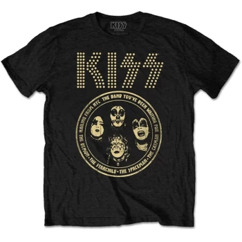 Image of KISS - Band Circle Unisex Medium T-Shirt - Black