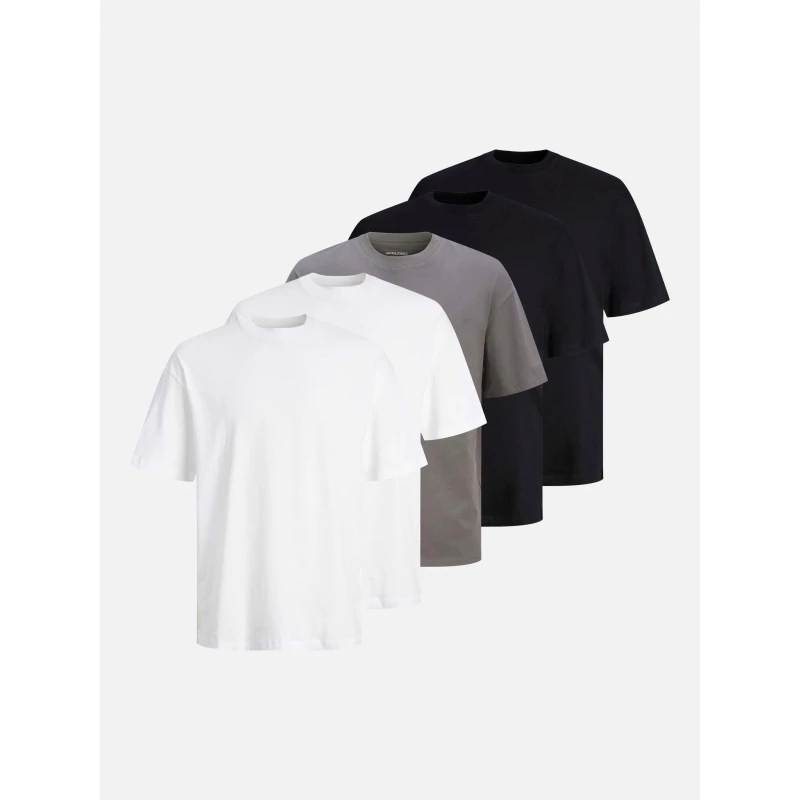 Image of Jack and Jones 5-pack Hugo Loose T-Shirt Mens White male M