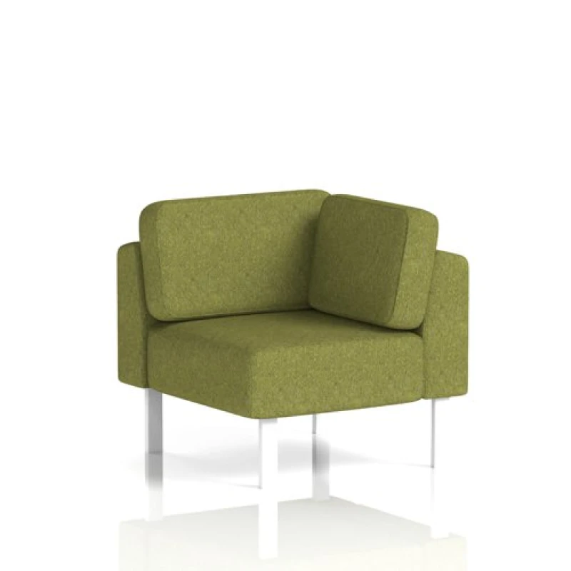 Image of Brixworth Modular Seating Corner Unit with White in Rivet Fabric - Olive