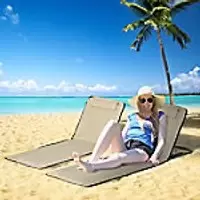 Image of OutSunny Beach Lounge Chair Steel Cream 1,340 x 360 mm 2 Pieces