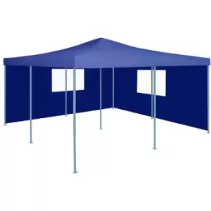Image of Folding Gazebo with 2 Sidewalls 5x5 m Blue Vidaxl Blue