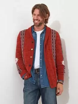 Image of Joe Browns Joe Browns Sensational Style Cardigan - Orange, Size S, Men