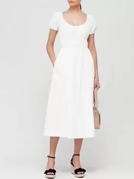 Image of Kate Spade New York Seersucker Puff Sleeve Dress