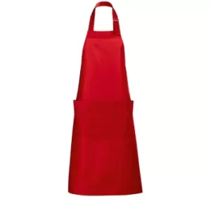 Image of SOLS Unisex Gala Long Bib Apron / Barwear (ONE) (Red)