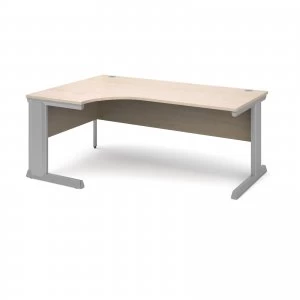 Image of Vivo Left Hand Ergonomic Desk 1800mm - Silver Frame Maple Top
