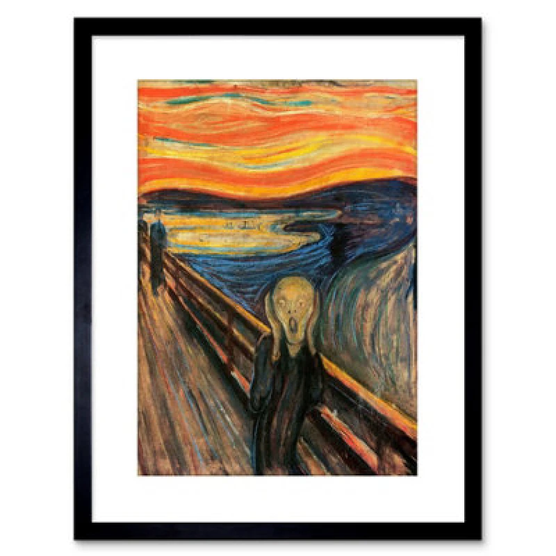 Image of Artery8 Wall Art Print Munch The Scream Painting Old Master Reproduction Artwork Framed 9X7 Inch
