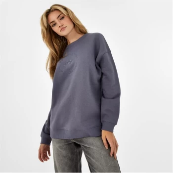 Image of Jack Wills Circle Embroidered Longline Sweatshirt - Blue