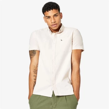 Image of Jack Wills Stableton Short Sleeve Oxford Shirt - Beige