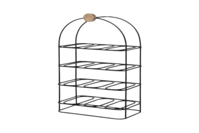 Image of Minster 64Cm - 12 Bottle Wine Rack - Cast Iron - L63 X W33 X H18cm - Black