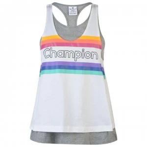 Image of Champion Rainbow Stripe Tank Top - White/Grey