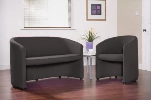 Image of Slender Fabric Reception Single Tub Chair 620mm Wide (Charcoal)