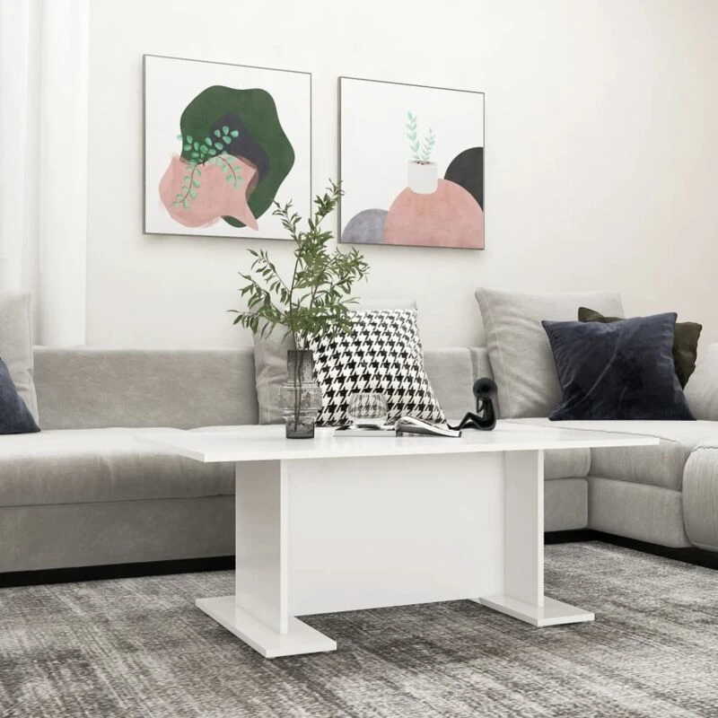 Image of VIDAXL Coffee Table White 103.5x60x40cm Engineered Wood Vidaxl 8720286560419