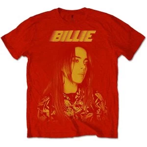 Image of Billie Eilish - Racer Logo Jumbo Unisex Medium T-Shirt - Red