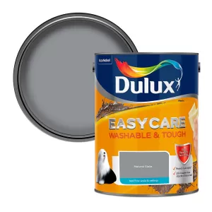 Image of Dulux Easycare Washable & Tough Natural Slate Matt Emulsion Paint 5L