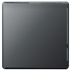 Image of Wickes Single Screwless Flat Blanking Plate - Black Nickel