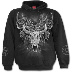 Image of Horned Spirit Mens Medium Hoodie - Black