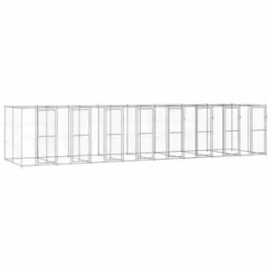 Image of Vidaxl Outdoor Dog Kennel Galvanised Steel 19.36 M