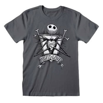 Image of Nightmare Before Christmas - Misfit Unisex Medium T-Shirt - Charcoal